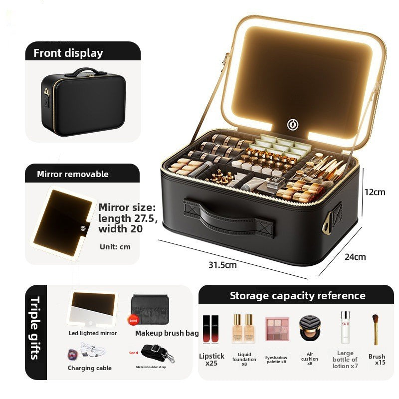 LED Illuminated Makeup Box with Mirror