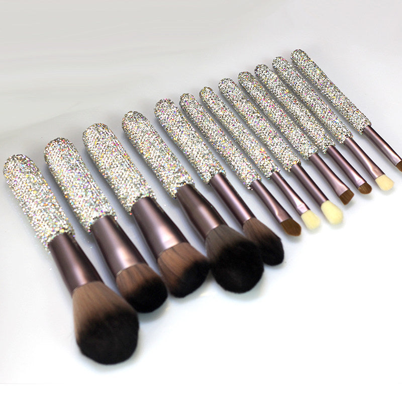 Diamond Makeup Brush Set 12Pcs with Rhinestone Handles