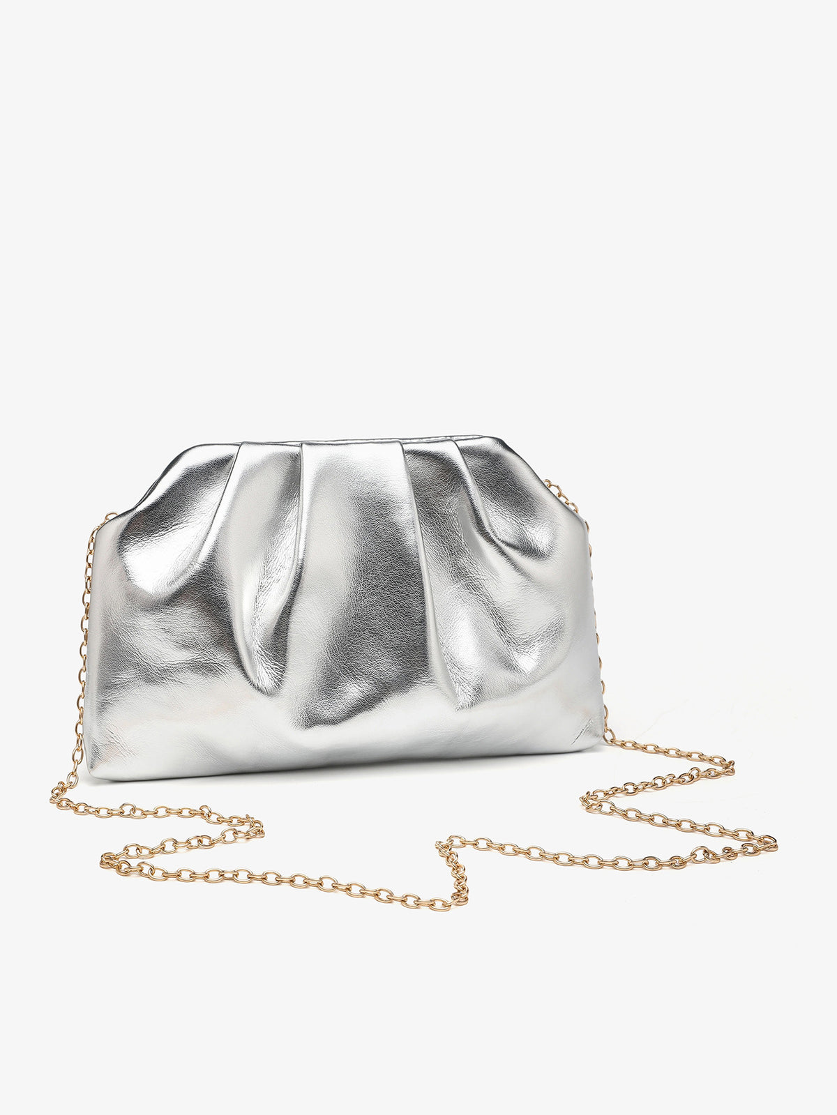 Womens Pleated Chain Crossbody Bag