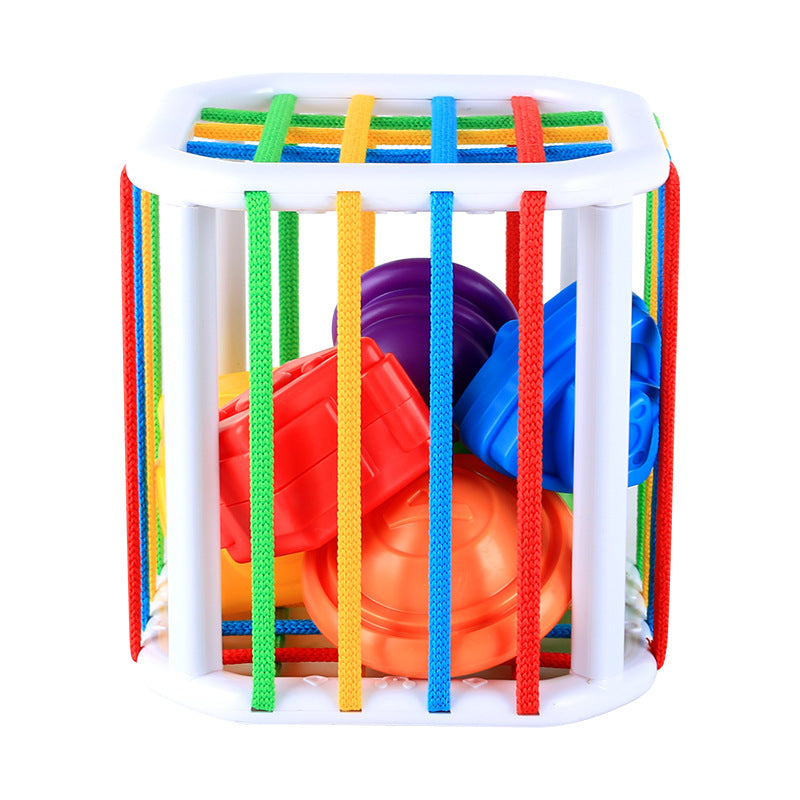 Rainbow Montessori Baby Grasping Toy with Rattling Balls