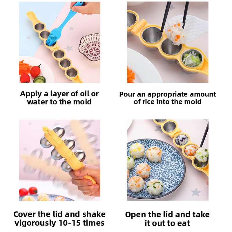 304 Stainless Steel Rice Ball Mold DIY Baby Food Shaper