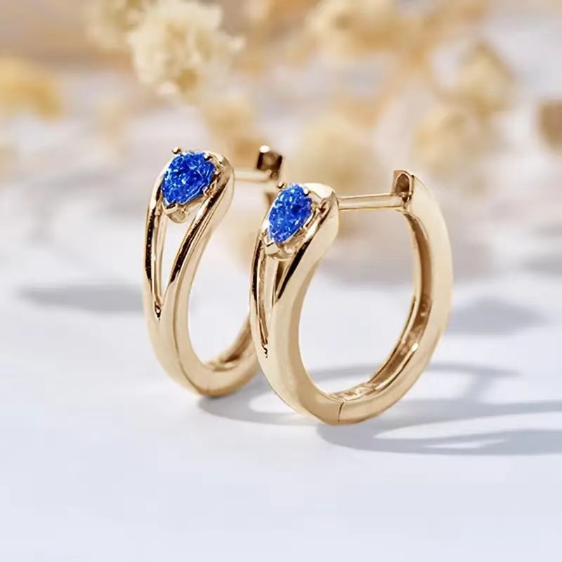 Zircon Water Drop Ear Clips