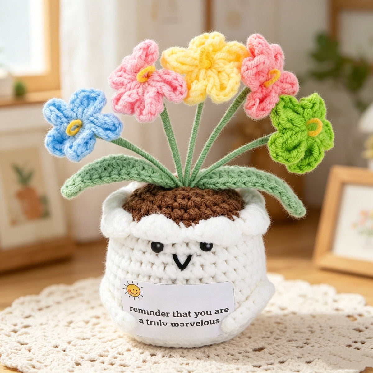 Handwoven Wool Knitted Potted Plants