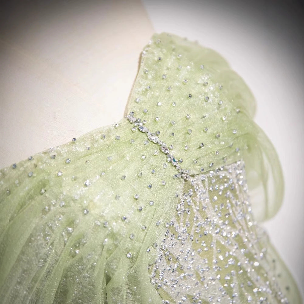 Green Off-Shoulder Formal Dress