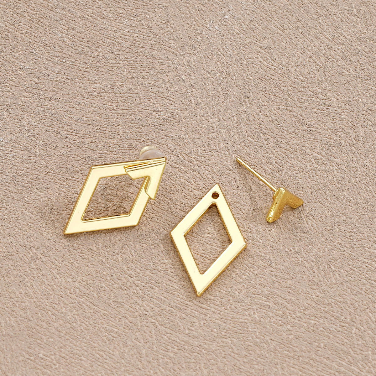 Rhombus Double Layer Alloy Earrings