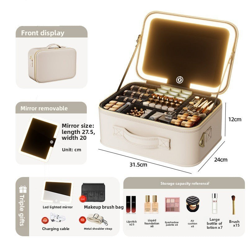LED Illuminated Makeup Box with Mirror