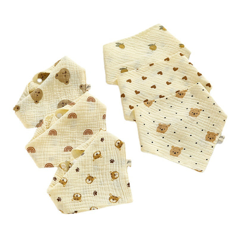 Baby Cotton Bibs with Cartoon Designs