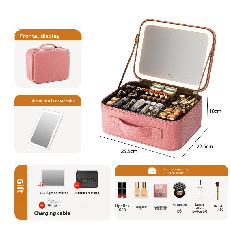 LED Illuminated Makeup Box with Mirror