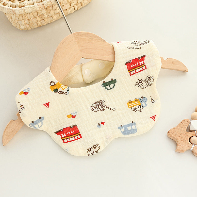 Baby Cotton Bibs with Cartoon Designs