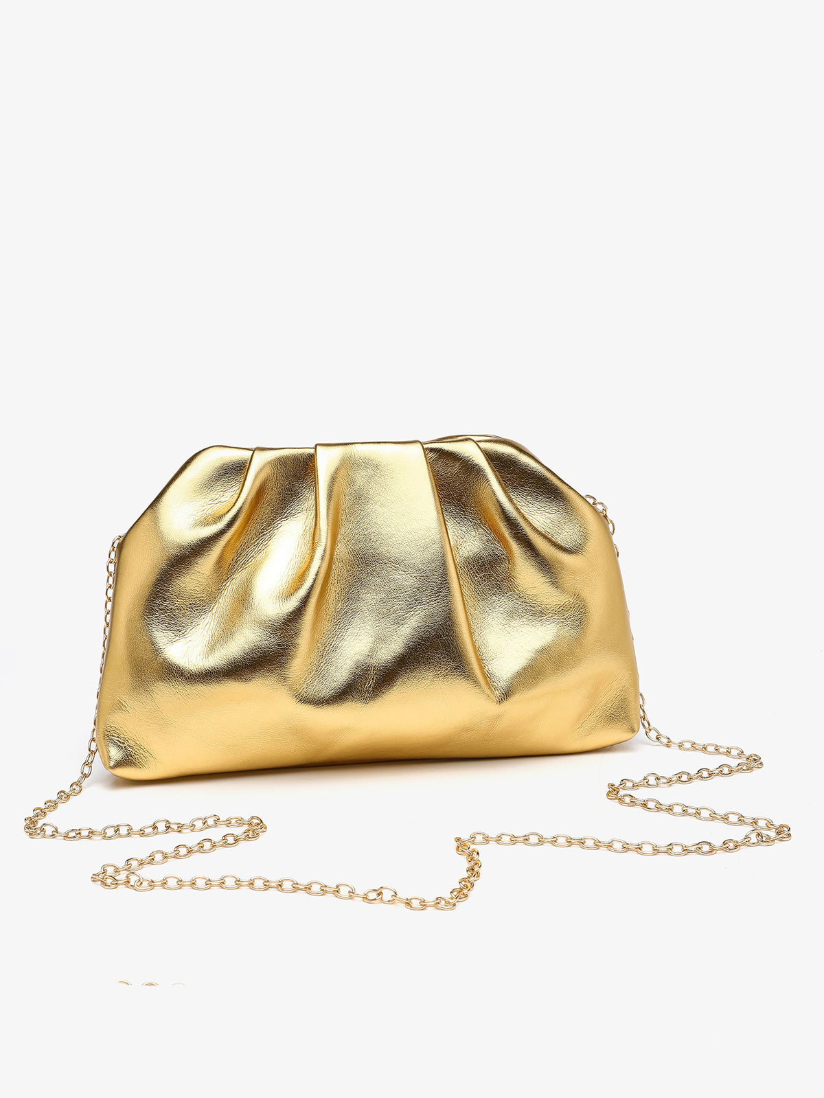 Womens Pleated Chain Crossbody Bag