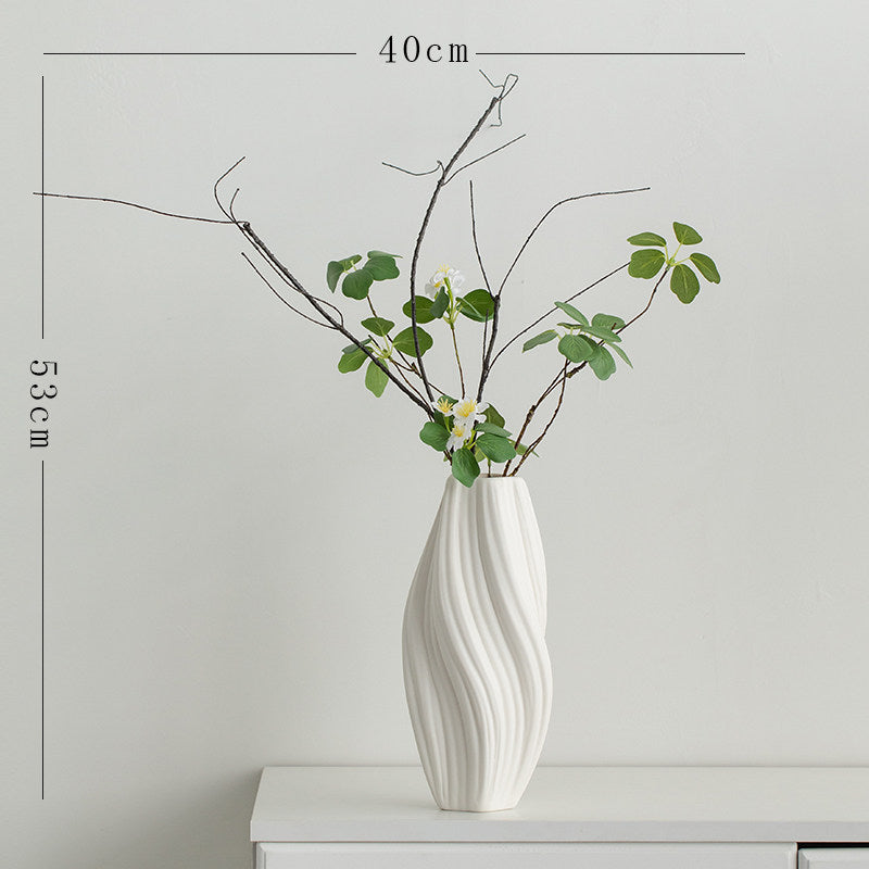Nordic White Ceramic Dried Flower Vase