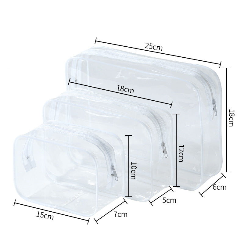 Transparent PVC Cosmetic Storage Bag Set