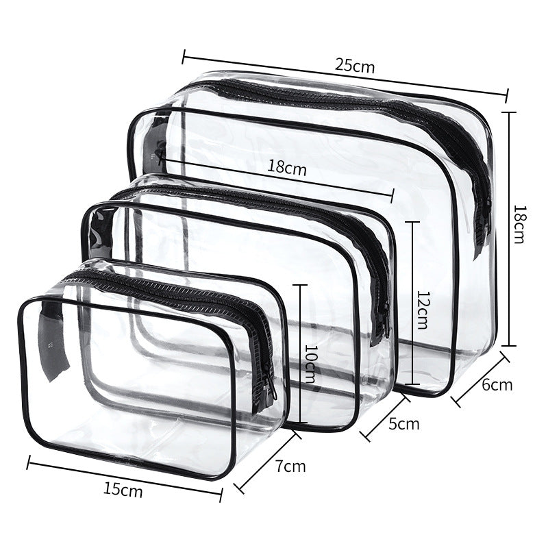 Transparent PVC Cosmetic Storage Bag Set