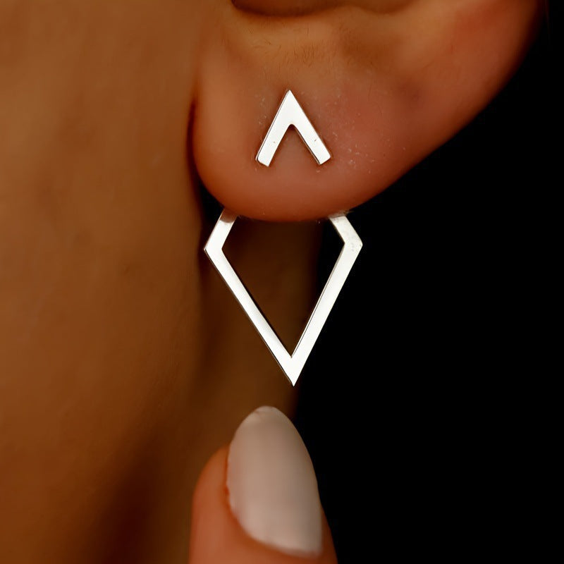 Rhombus Double Layer Alloy Earrings