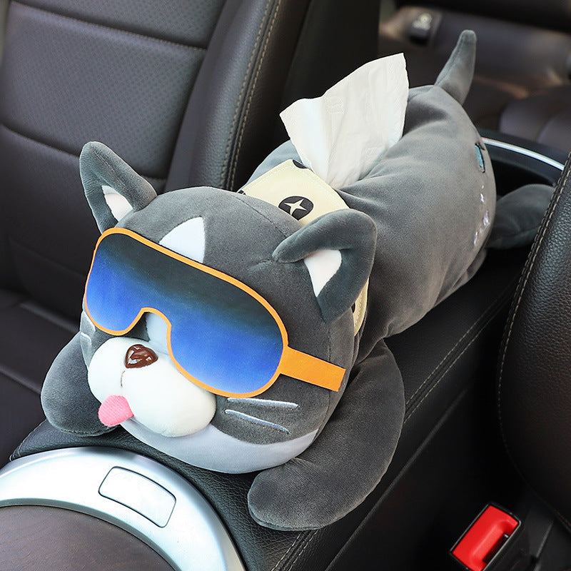 Cute Plush Car Tissue Box