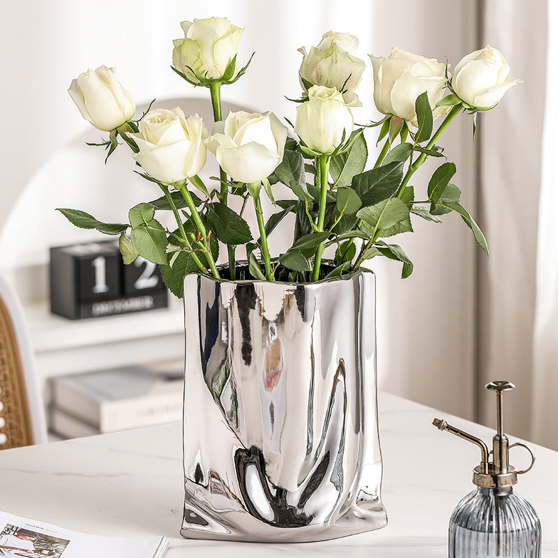 Modern Ceramic Electroplated Vase for Home Decor
