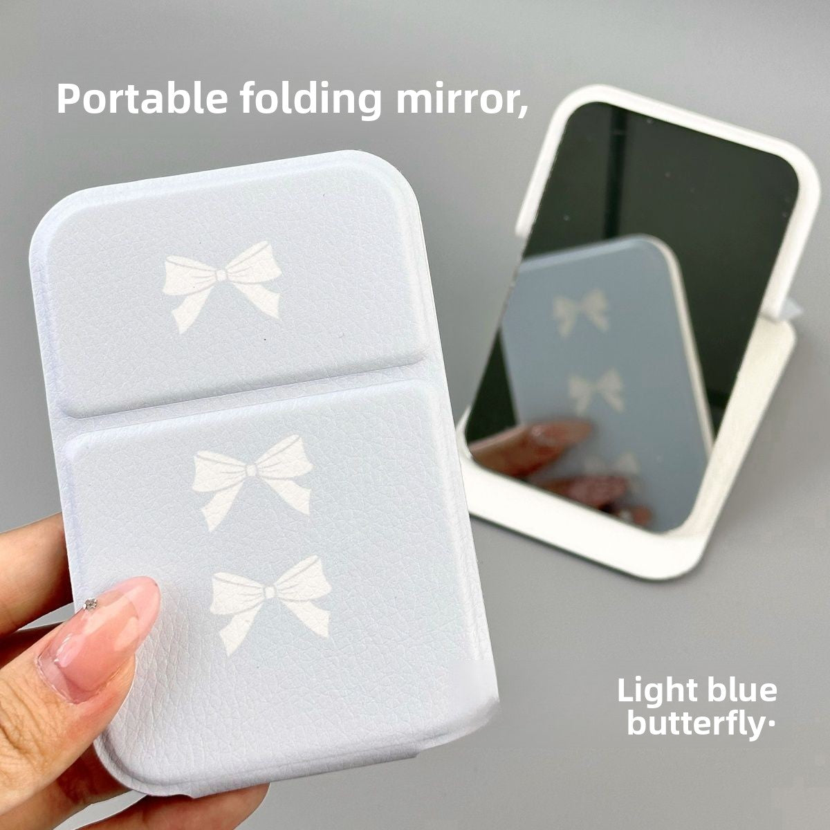 Portable Folding Makeup Mirror with Cute Designs