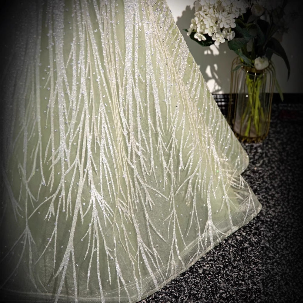Green Off-Shoulder Formal Dress