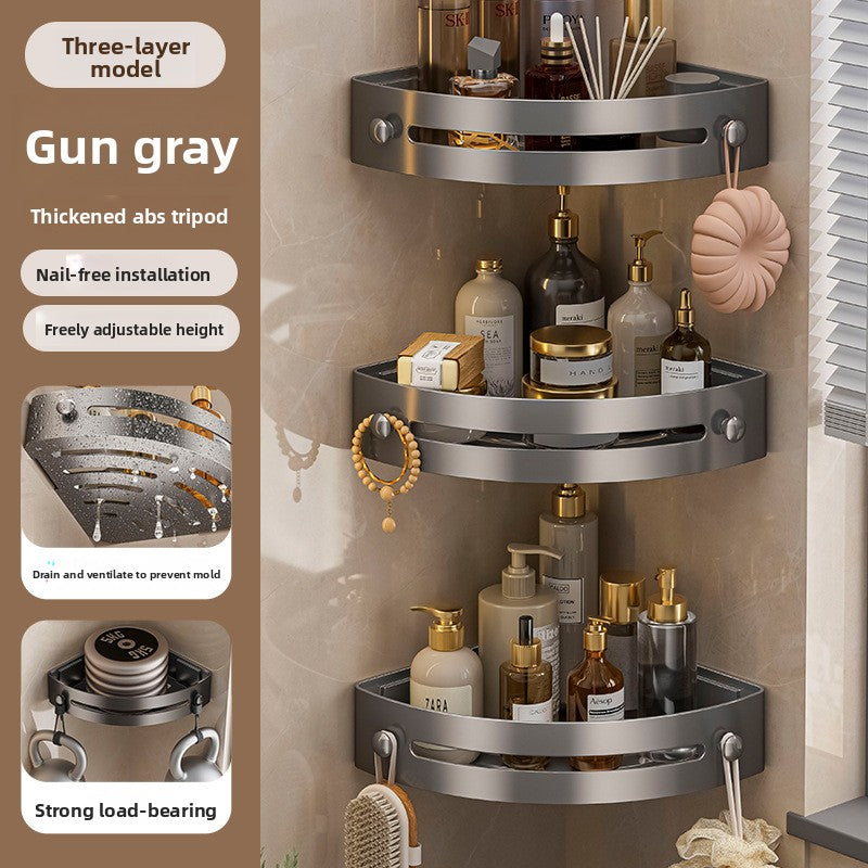 Upgraded Punch-free Bathroom Corner Storage Rack