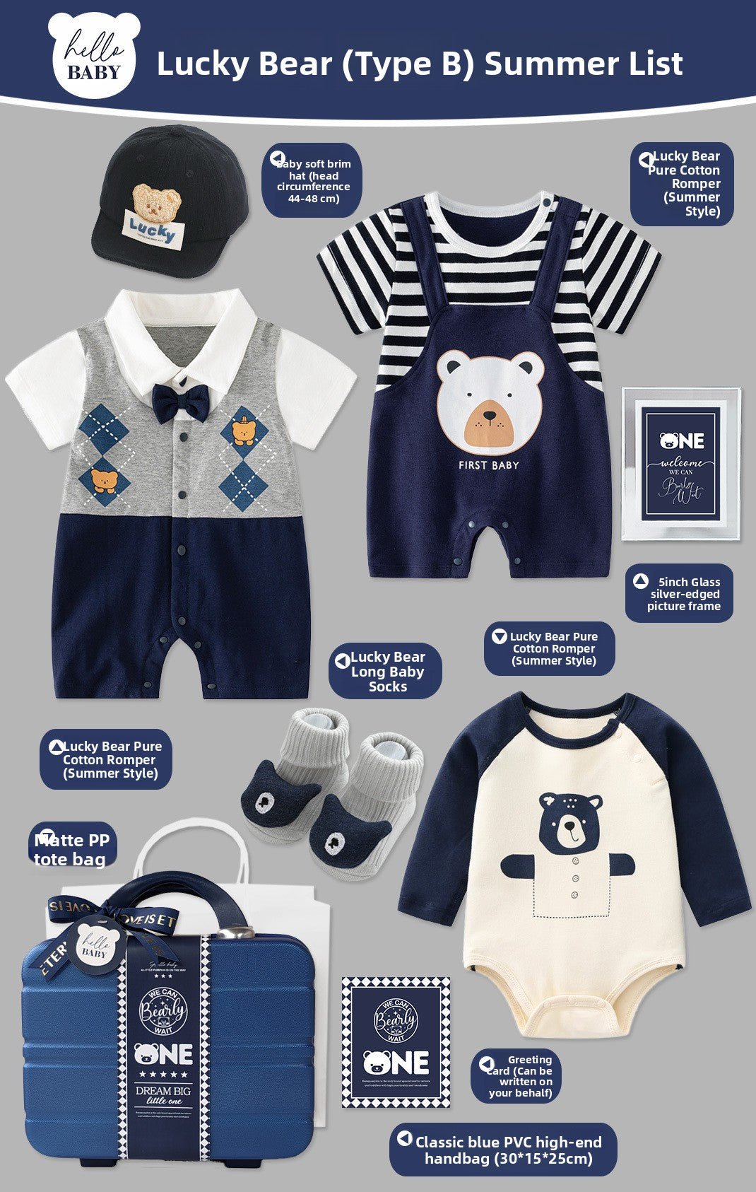 Baby gift box in blue carrying case - RAINSTAR