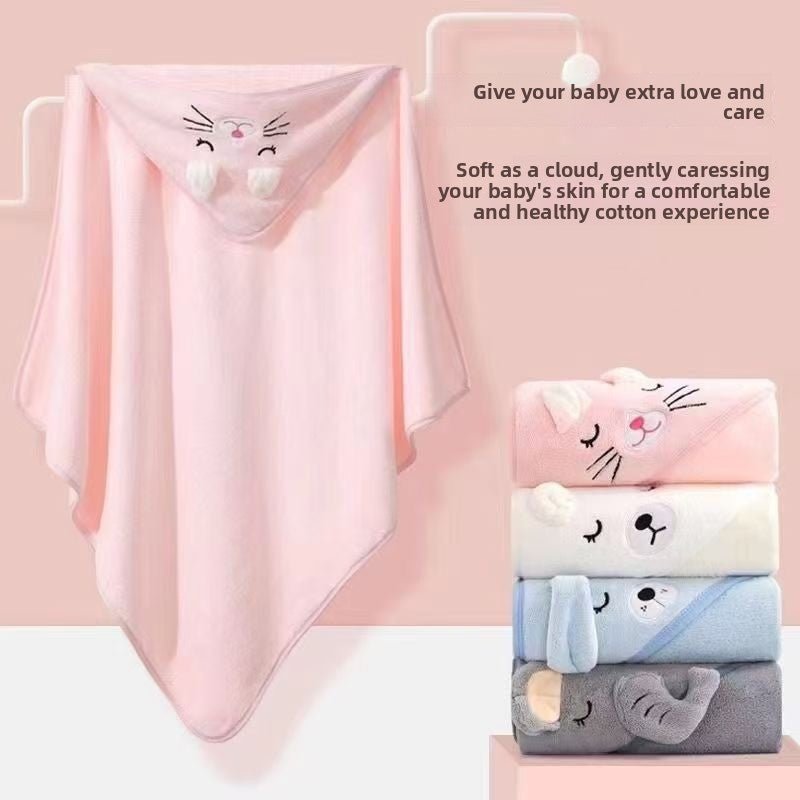 Baby Hooded Bath Poncho Quick-Dry Towel - RAINSTAR