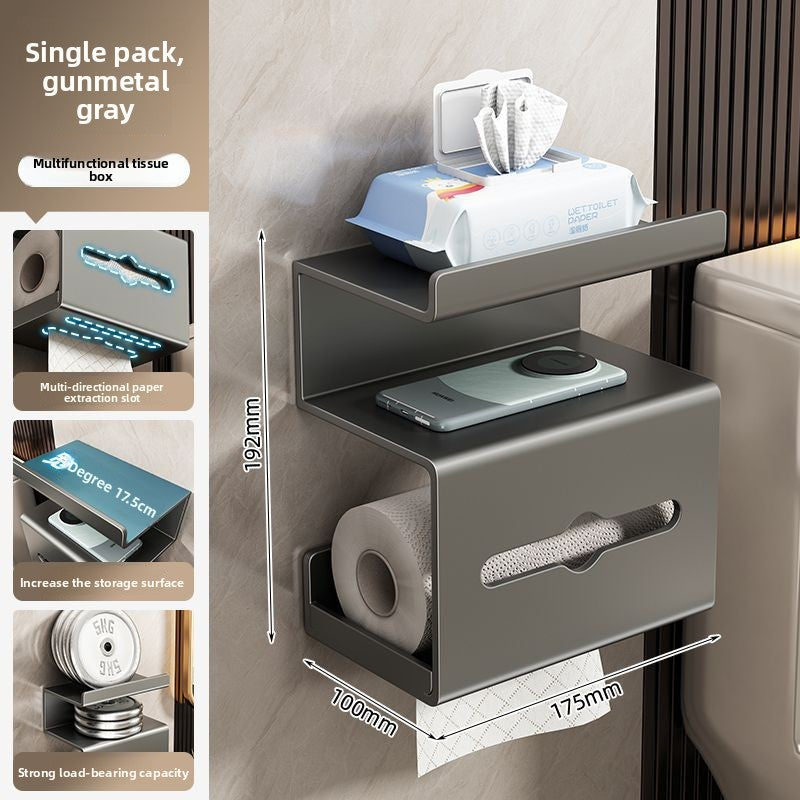 Three-Layer Wall-Mounted Bathroom Tissue Holder