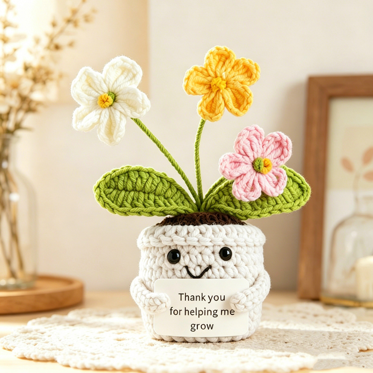 Handwoven Wool Knitted Potted Plants