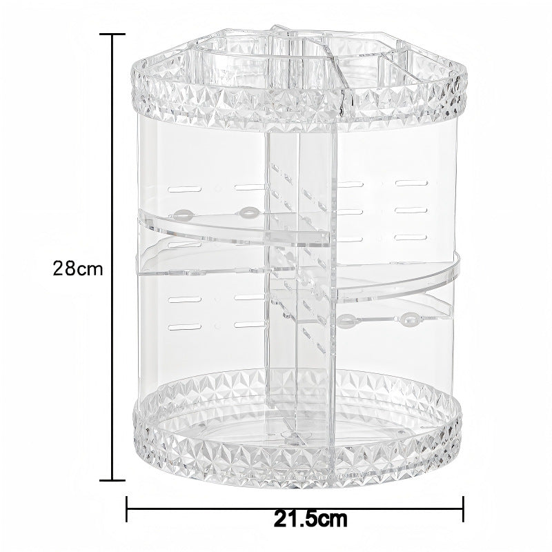 Rotating Makeup Storage Box Transparent Desktop Organizer