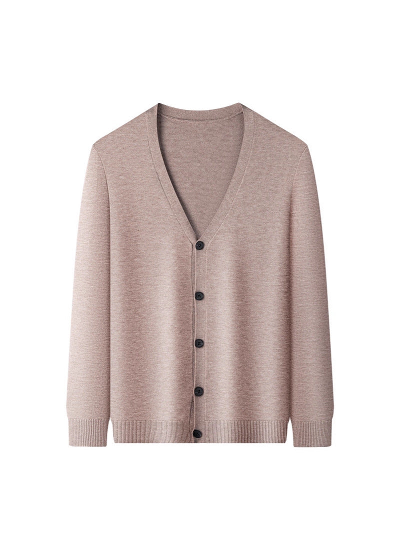 Men's V-Neck Cardigan Sweater Loose Fit Knit Sweater