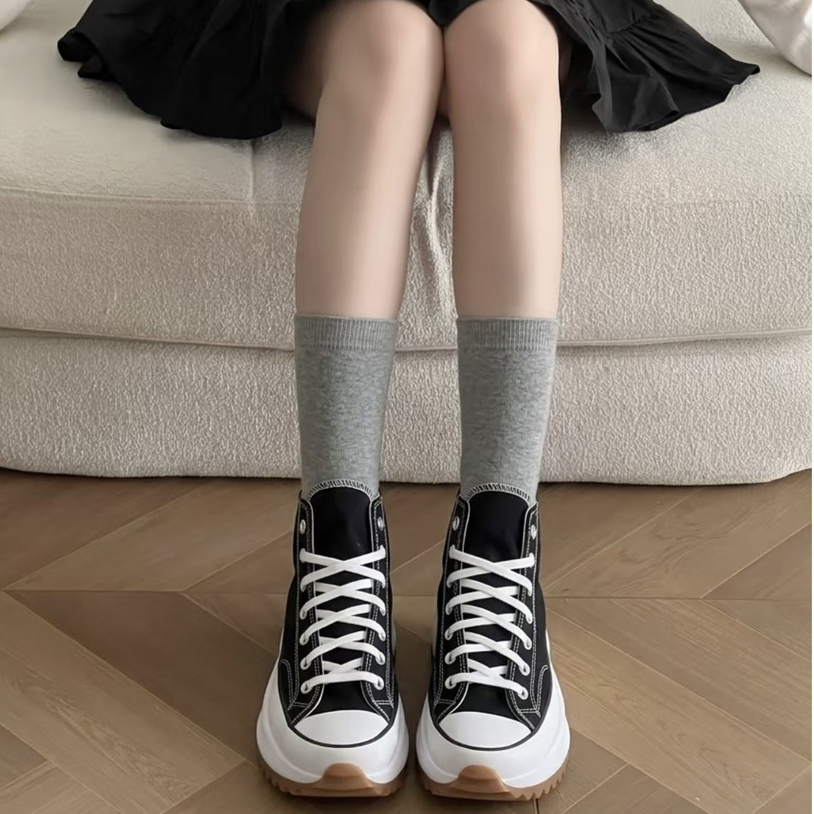 Putian Meiqi Converse Run StarHike height-increasing thick-soled high-top platform canvas shoes for men and women