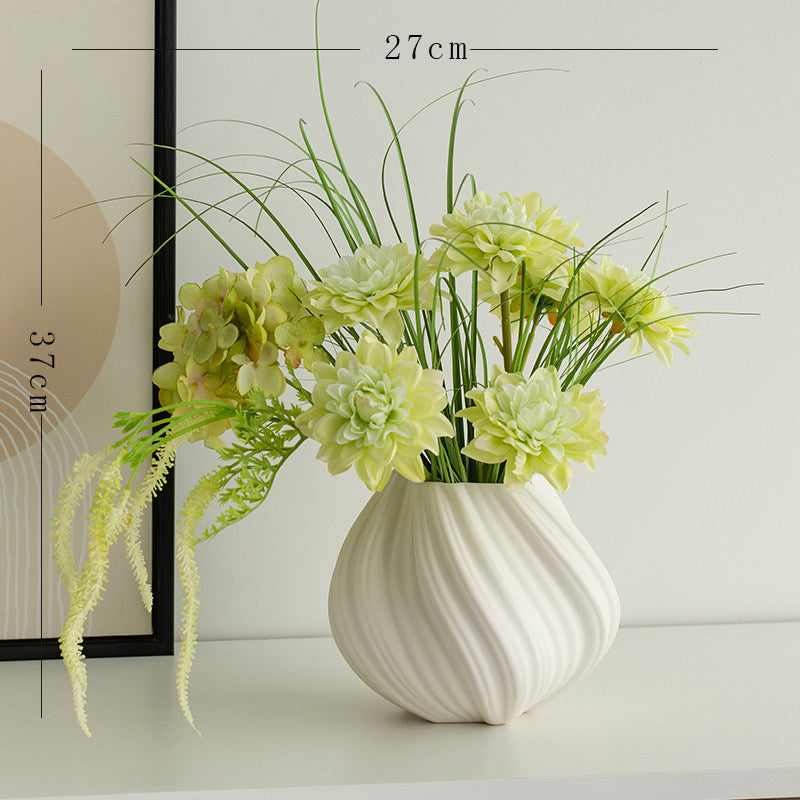 Nordic White Ceramic Dried Flower Vase