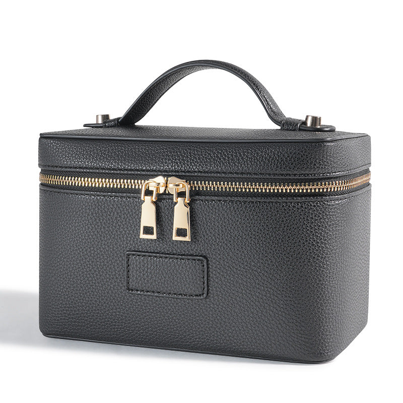 Partitioned PU Leather Travel Makeup Bag