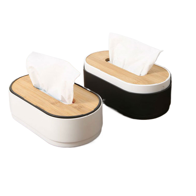 Lift Cover Bamboo Tissue Box