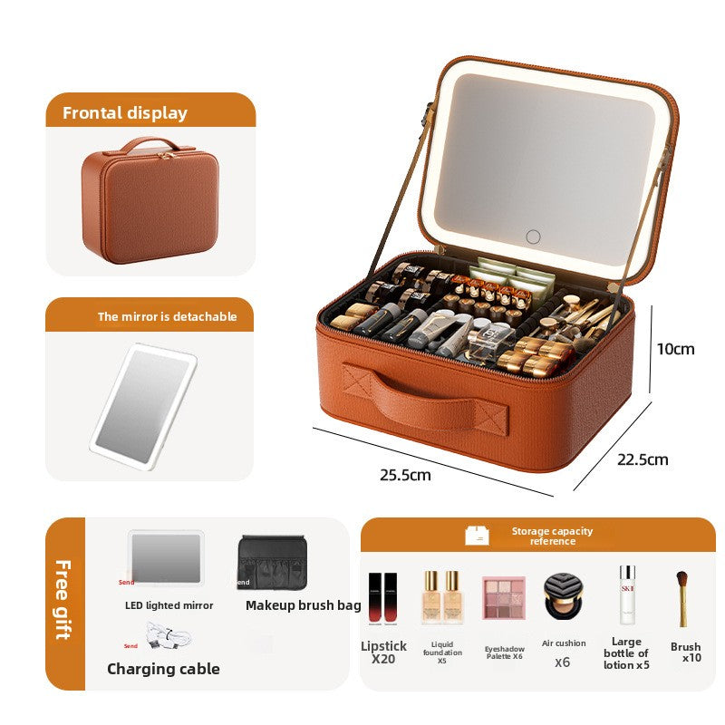 LED Illuminated Makeup Box with Mirror
