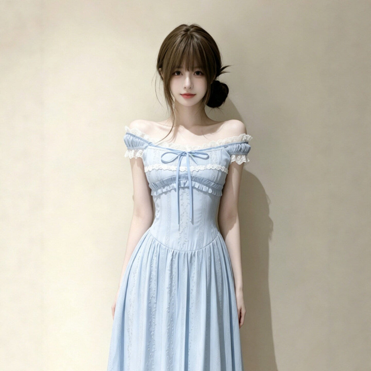 French One Shoulder Slim Waist Dress - RAINSTAR