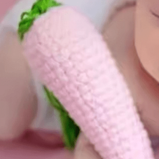 Hand-Knitted Baby Photography Sweater with Rabbit Radish Design - RAINSTAR