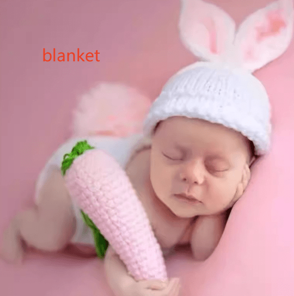 Hand-Knitted Baby Photography Sweater with Rabbit Radish Design - RAINSTAR