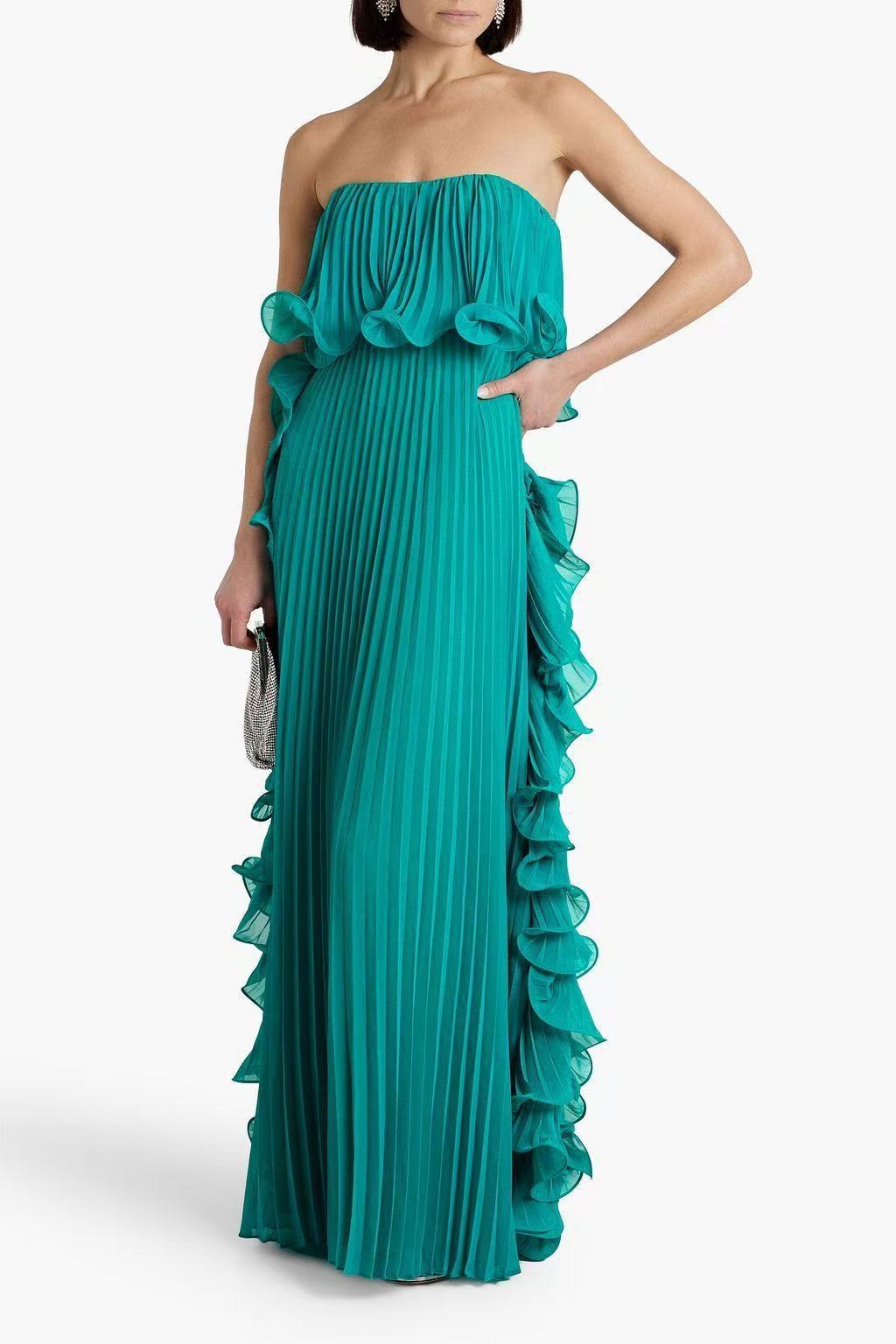 Pleated Wrap Flared Dress - RAINSTAR