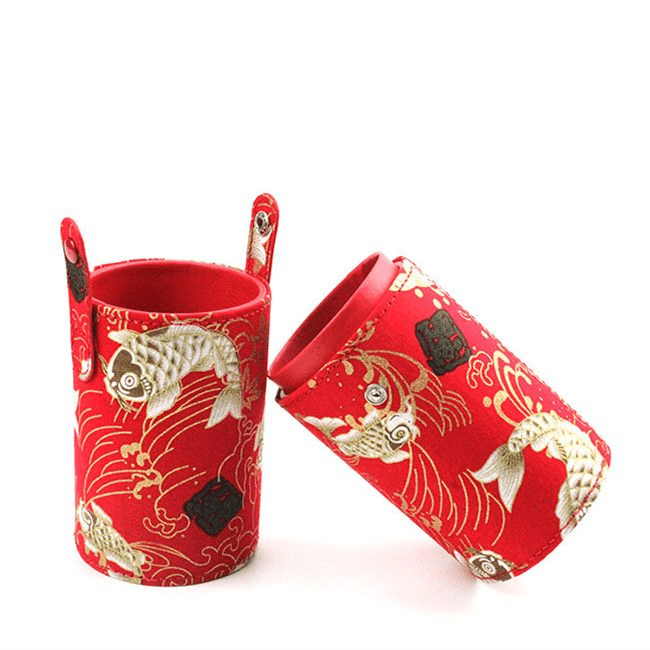 Round PU Makeup Brush Holder Storage Bucket - RAINSTAR