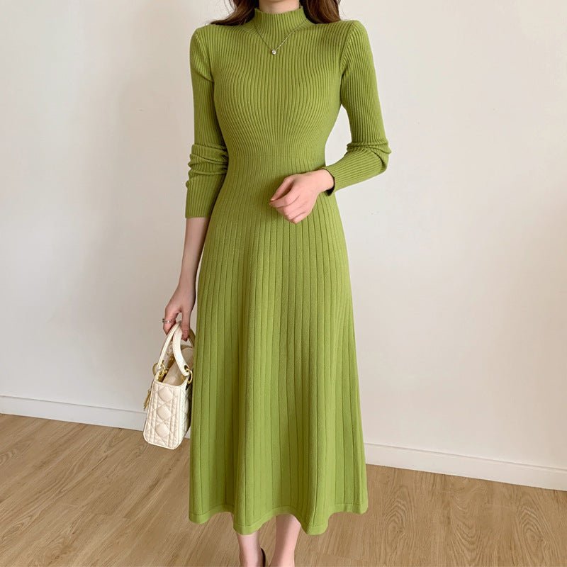 Womens Half Turtleneck Knitted Dress - RAINSTAR