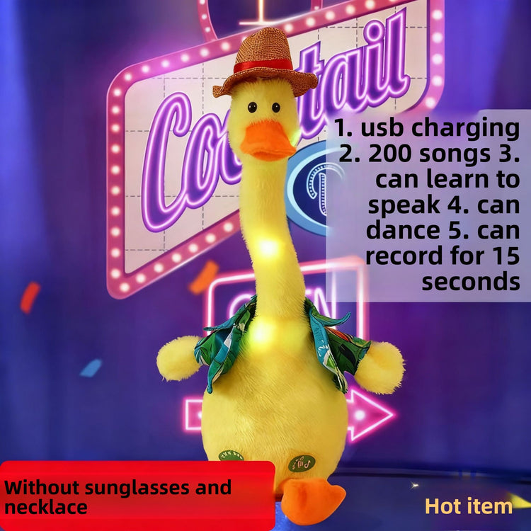 Talking Duck Plush Toy Interactive Learning Baby Gift with 200 Songs