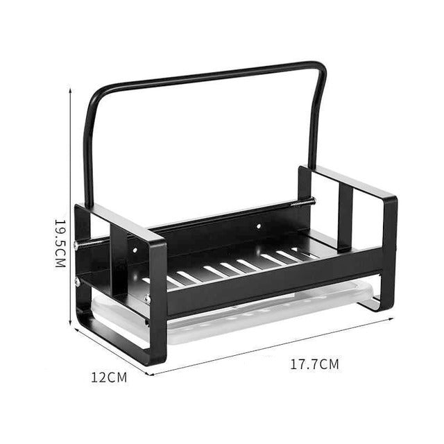 Kitchen Sink Caddy Organizer with Drain Tray and Rack