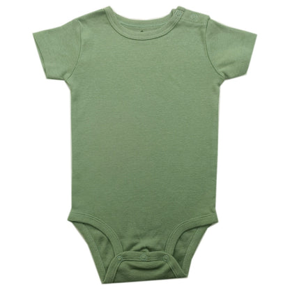 Baby Cotton Romper Short Sleeve Shoulder Opening Jumpsuit