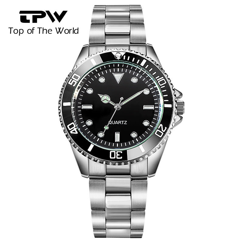 Stylish Waterproof Men's Quartz Watch with Steel Band