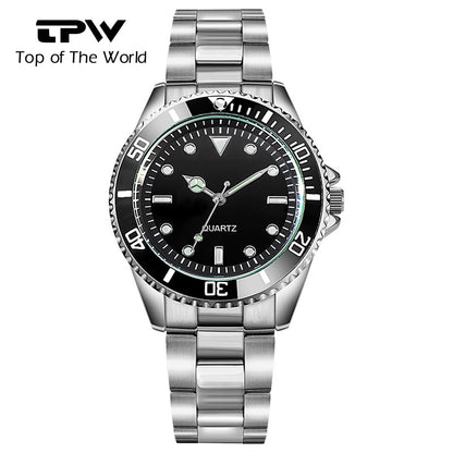 Stylish Waterproof Men's Quartz Watch with Steel Band