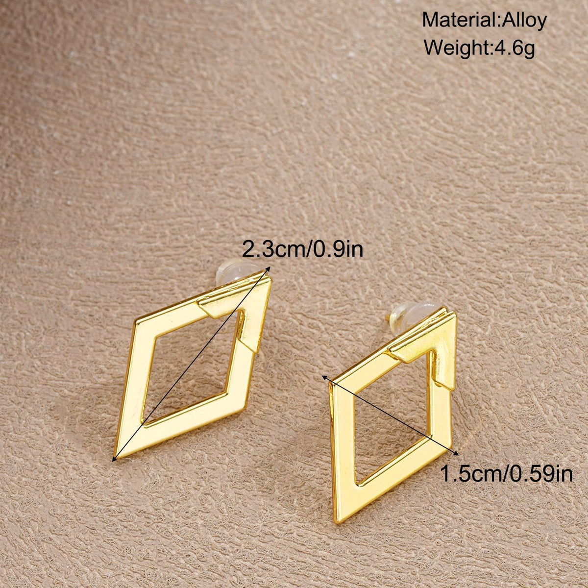 Rhombus Double Layer Alloy Earrings