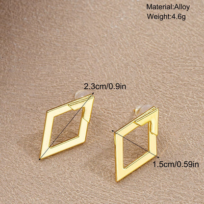 Rhombus Double Layer Alloy Earrings