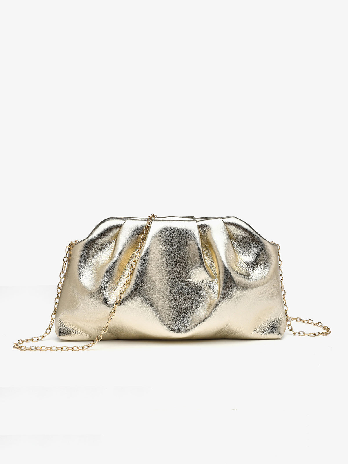 Womens Pleated Chain Crossbody Bag