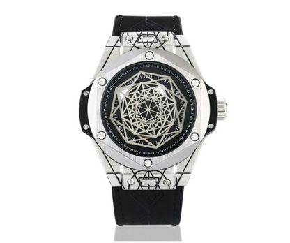Men's Fashion Quartz Watch with Waterproof Silicone Band