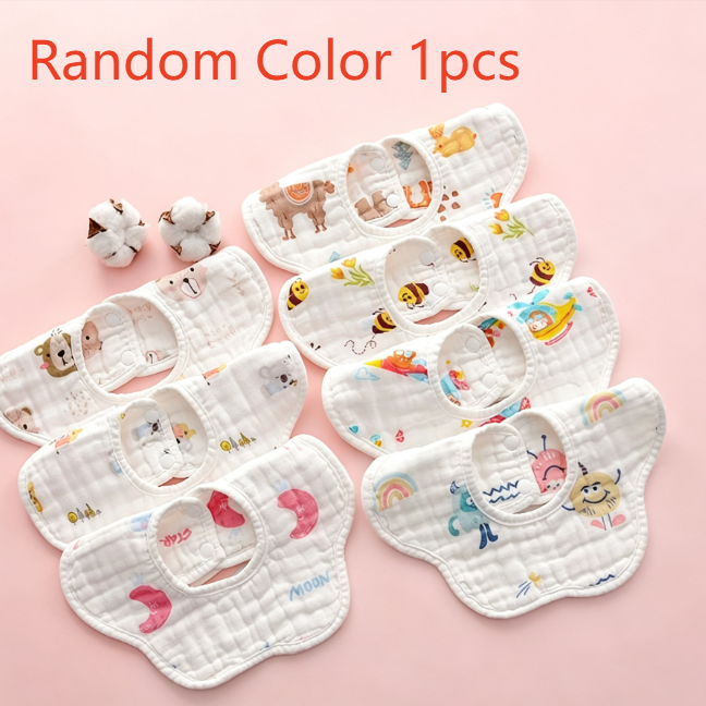 Baby Cotton Bibs with Cartoon Designs